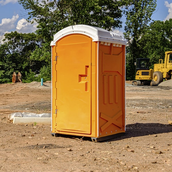 how often are the portable restrooms cleaned and serviced during a rental period in Arnett OK